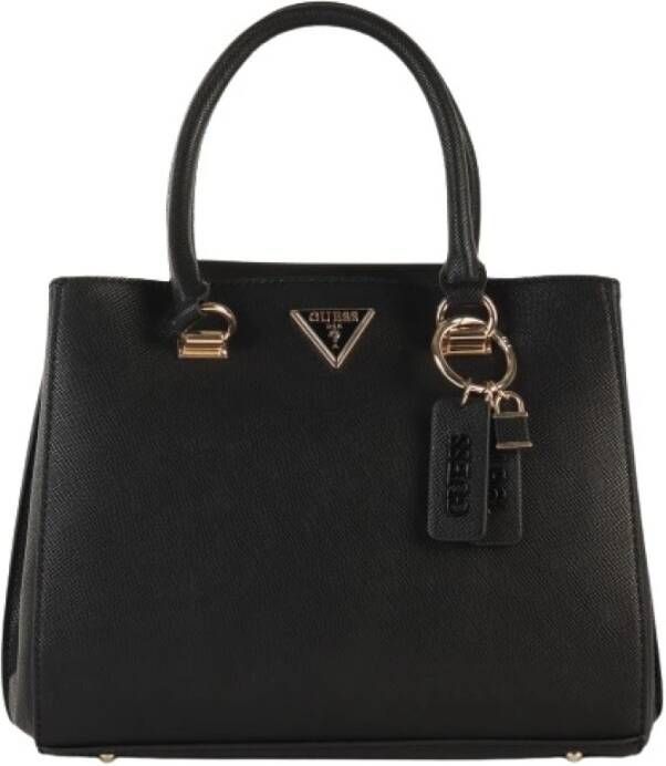 Guess Zwarte Polyethyleen Noelle Tas met Verstelbare Schouderband en Meerdere Compartimenten Black Dames