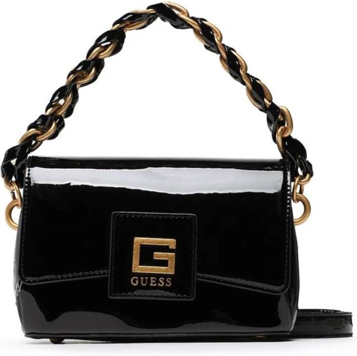 Guess Alva Mini Patent Handtas Black Dames