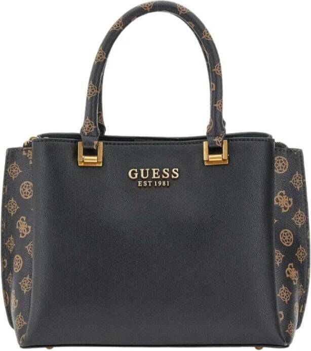 Guess Zwarte Polyethyleen Handtas met Verstelbare Schouderband Black Dames
