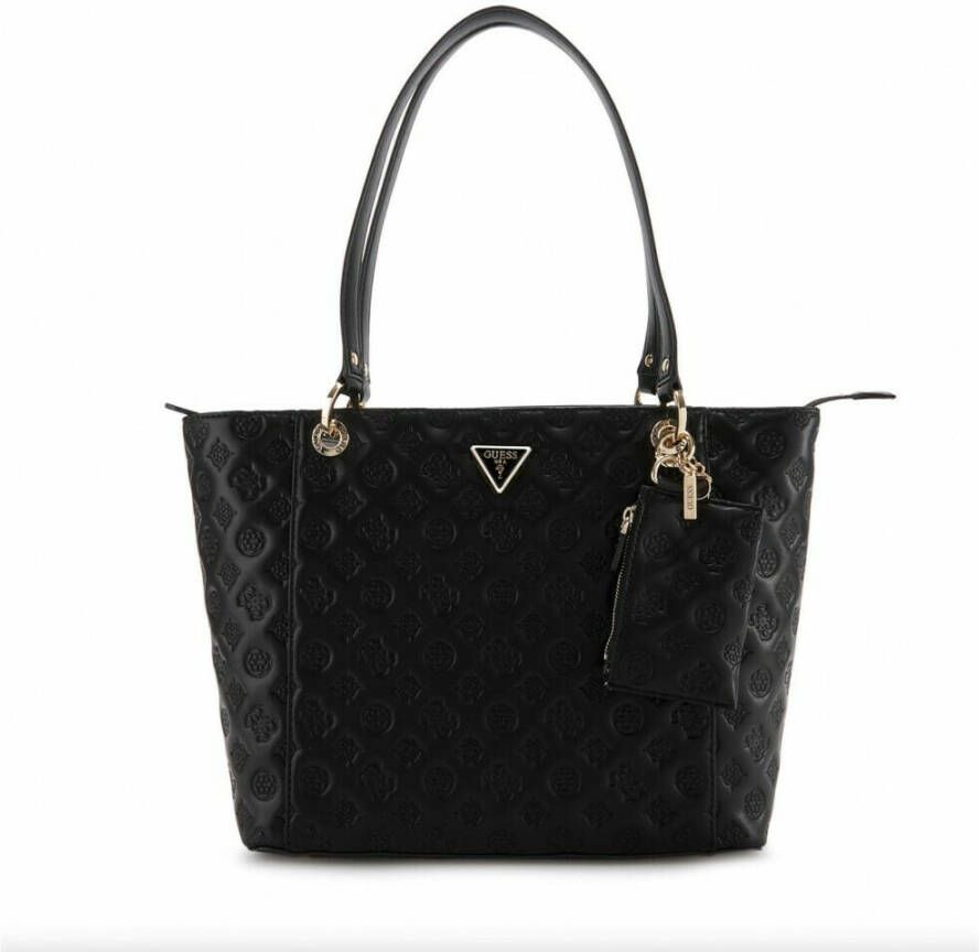 Guess Noelle Elite Tote Zwart Geëmbosseerd Eco Leer Black Dames