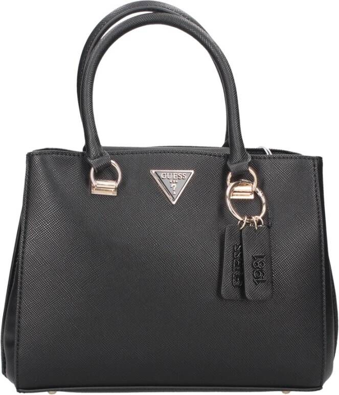Guess Zwarte Polyethyleen Noelle Tas met Verstelbare Schouderband en Meerdere Compartimenten Black Dames