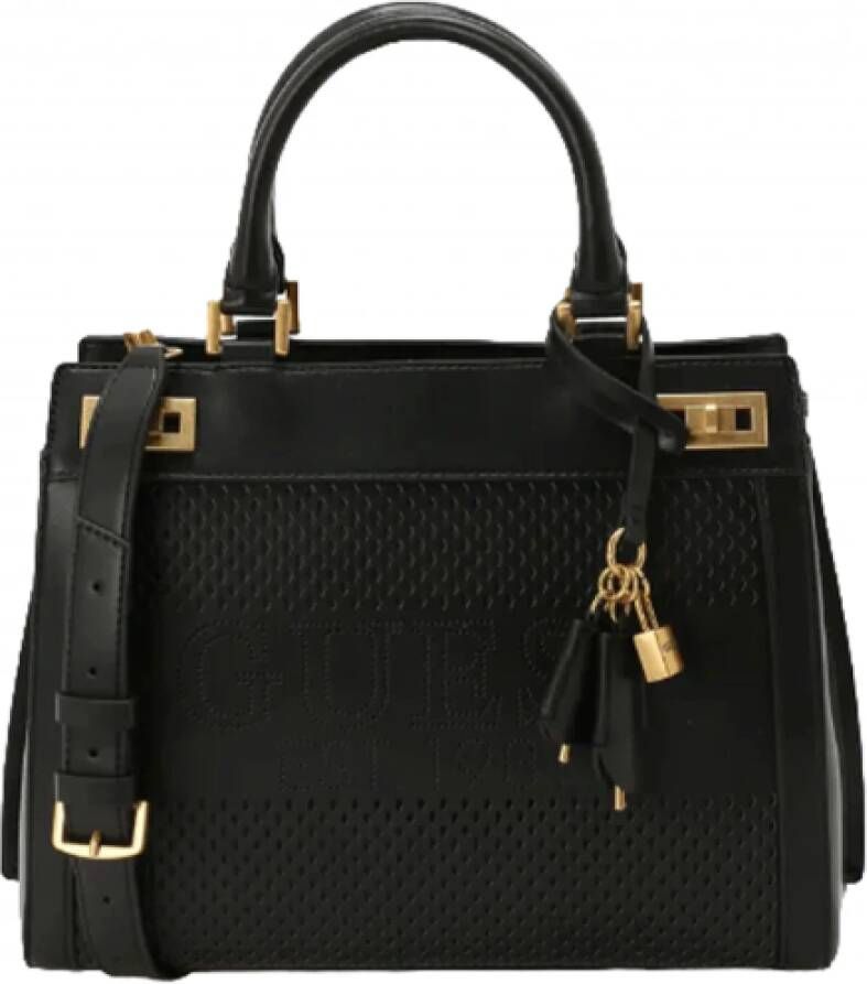 Guess Zwarte polyethyleen handtas met verstelbare band en meerdere compartimenten Black Dames