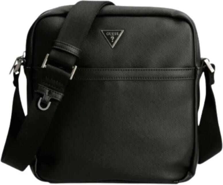 Guess Heren Certosa Top Rits Crossbody Tas Zwart Heren