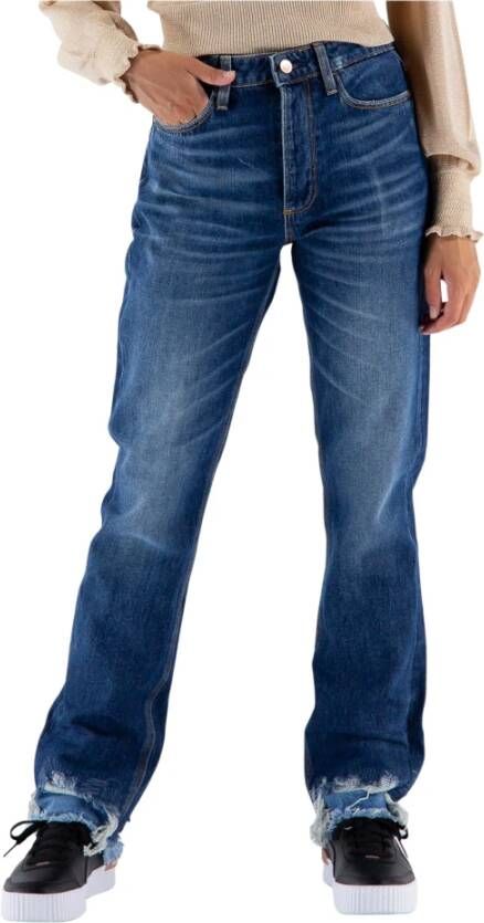 Guess High-waisted straight leg jeans Blauw Dames