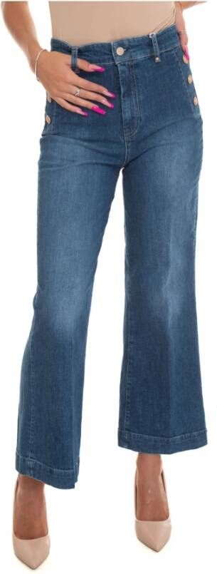 Guess Hoge taille uitlopende jeans Blauw Dames