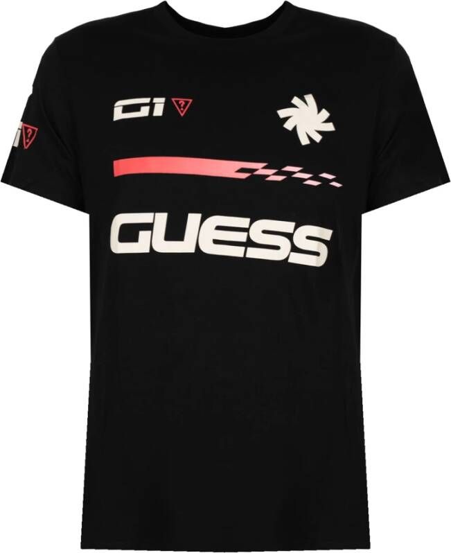 Guess Klassiek Ronde Hals T-Shirt Zwart Heren