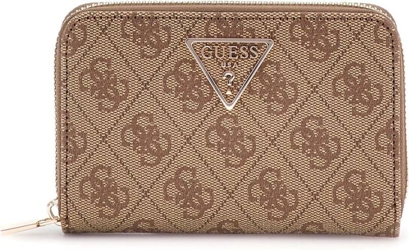 Guess Elegant Zip Wallet for Women Brown Dames