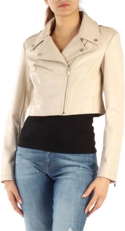 Guess Leather Jackets Beige Dames