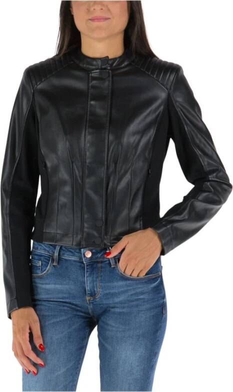Guess Leather Jackets Zwart Dames