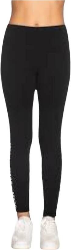 Guess Zwarte Katoenmix Leggings Elastische Tailleband Black Dames - Foto 9