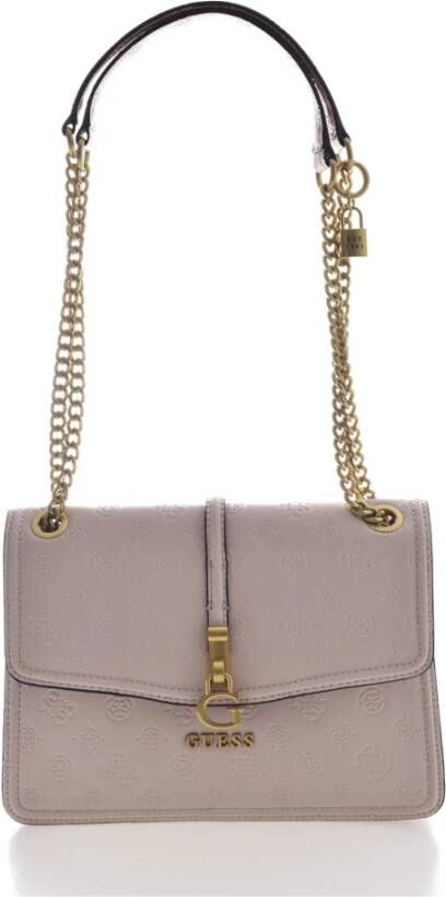 Guess Logo Schoudertas Jeans Beige Dames