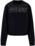Guess Logo Sweatshirt Zwart Rechte Pasvorm Pailletten Logo Black Heren - Thumbnail 1