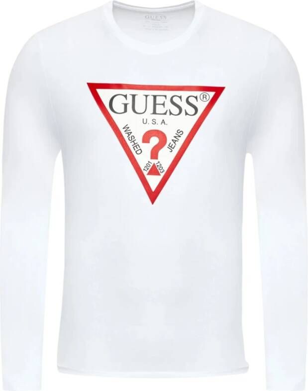 Guess Long Sleeve Tops Wit Heren