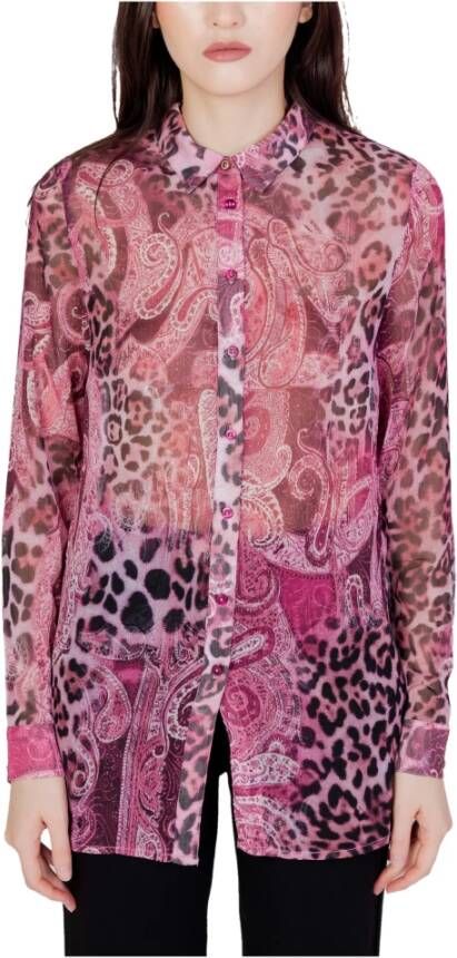Guess LS Clouis Overhemd met Lange Mouwen Roze Dames
