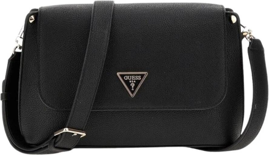 Guess Meridian Flap Crossbody Tas Dames Zwart Black Dames