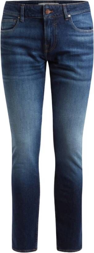 Guess Blauwe Skinny Jeans met Gewassen Effect Blue Heren