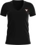 Guess Mini Triangle V-Hals T-Shirt voor Dames Zwart Dames - Thumbnail 1