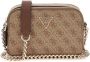 Guess Noelle Crossbody Camera Tas in Beige met Multilogo Print Beige Dames - Thumbnail 2