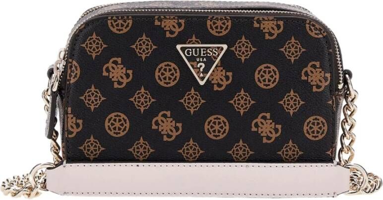 Guess Noelle Crossbody Tas met Metalen Logo Bruin Dames