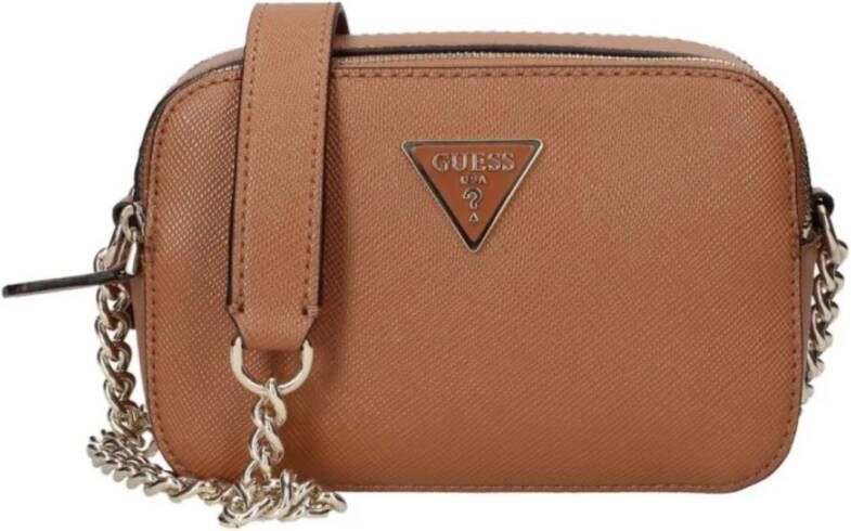 Guess Noelle Licht Cognac Schoudertas Bruin Dames