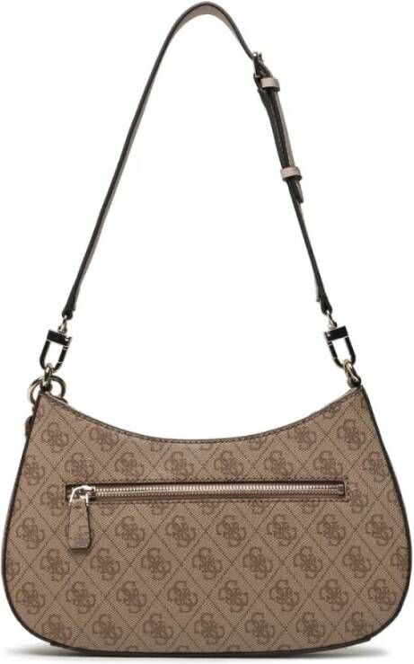 Guess Noelle Schoudertas met Logo All Over Beige Dames
