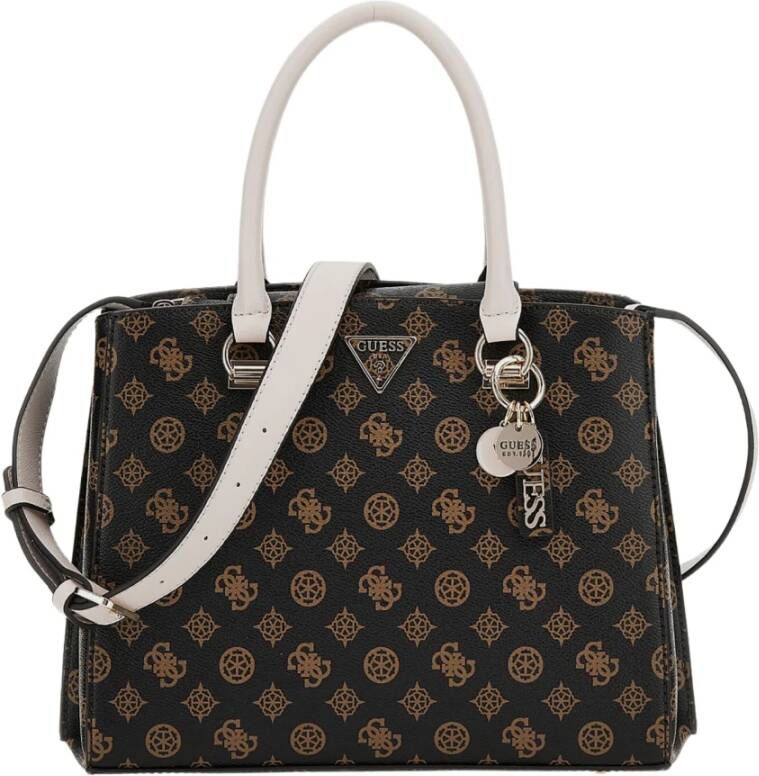 Guess Bruin Polyethyleen Noelle Tas met Verstelbare Schouderband Brown Dames