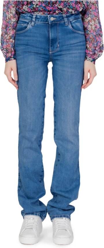 Guess Blauwe Katoenen Zip Jeans voor Vrouwen Blue Dames