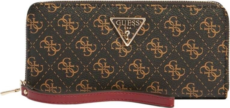 Guess Bruine Polyethyleen Portemonnee met Ritssluiting Multicolor Dames
