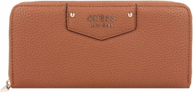 Guess Stijlvolle Bruine Portemonnee met Meerdere Compartimenten Brown Dames