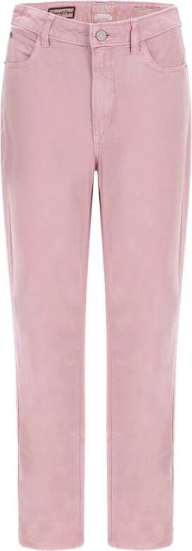 Guess Rechte jeans met hoge taille en relaxte pasvorm Pink Dames