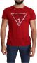 Guess Red Cotton Logo Print Men Casual Top Perforated T-shirt Rood Heren - Thumbnail 1