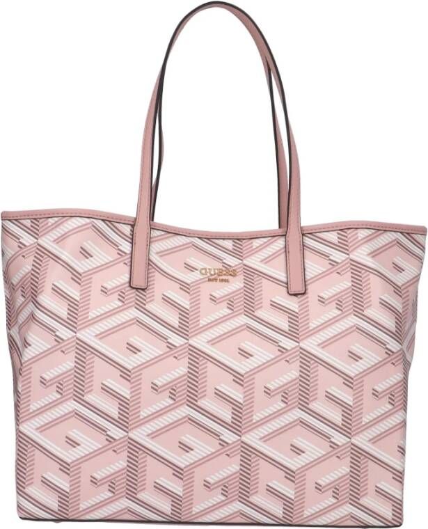 Guess Sa699529 Shopping Handtassen Ecopelle Logata Tote Tas Pink Gray Dames