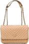 Guess Gewatteerde schoudertas met metalen logo Beige Dames - Thumbnail 3