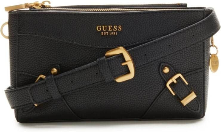Guess Stijlvolle Zwarte Handtas met Contrasterende Details Black Dames
