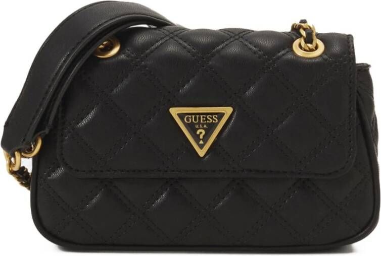 Guess Mini Convertible Gewatteerde Schoudertas Black Dames