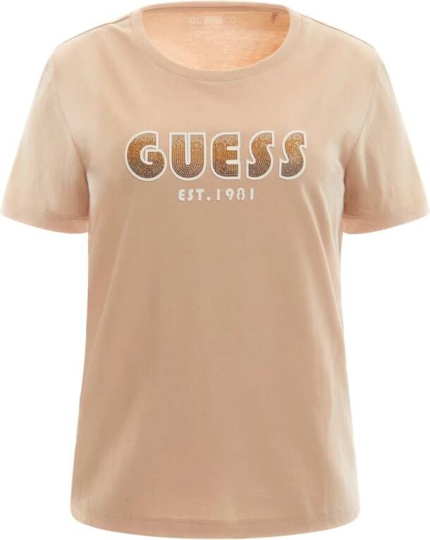 Guess Shaded Logo T-Shirt voor dames Beige Dames