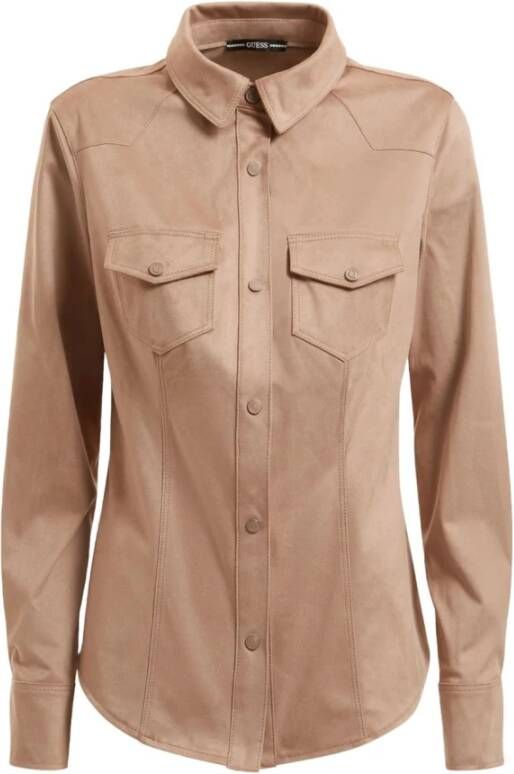 Guess Lange mouwen shirt Beige Dames