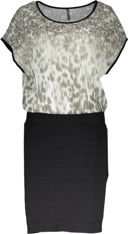 Guess Chique Jurk met Korte Mouwen en Contrastdetails Multicolor Dames
