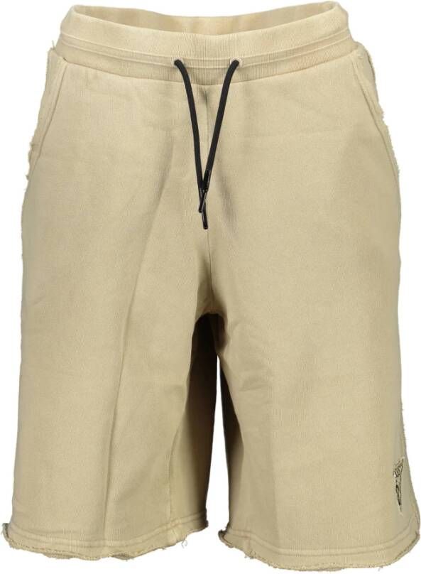 Guess Beige Katoenen Sport Bermuda met Contrasterende Details Beige Heren