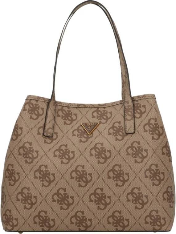 Guess Logo Print Imitatieleren Tas Brown Dames