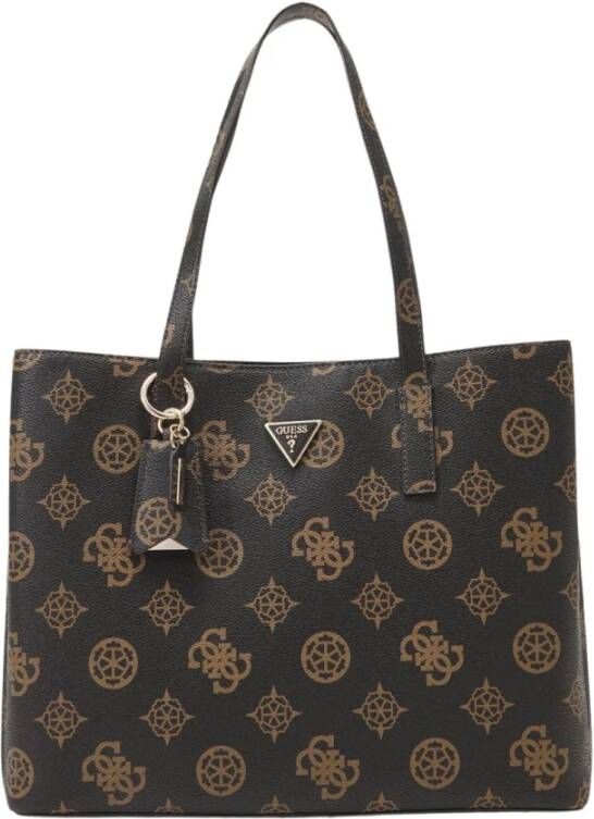 Guess Stijlvolle Meridian Tote voor vrouwen Brown Dames