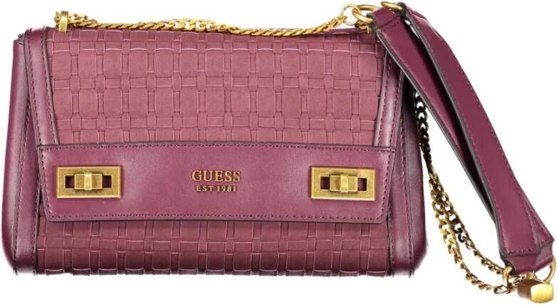 Guess Paarse Polyurethaan Handtas met Kettinghandvatten Purple Dames
