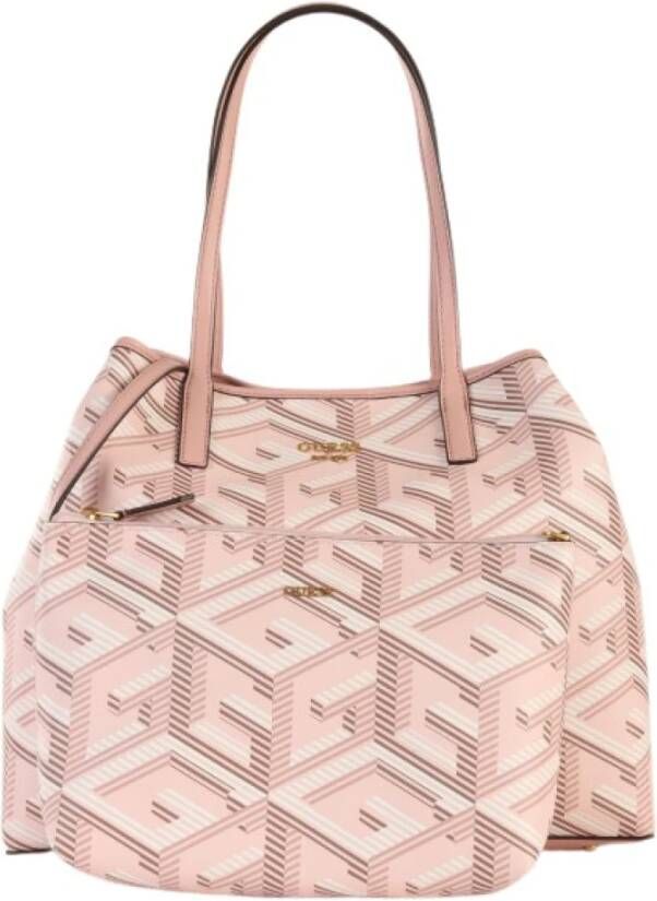 Guess Sa699529 Shopping Handtassen Ecopelle Logata Tote Tas Pink Gray Dames