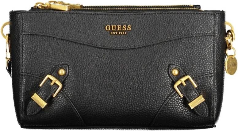Guess Stijlvolle Zwarte Handtas met Contrasterende Details Black Dames