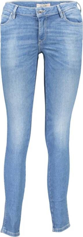 Guess Blauwe Skinny Jeans met Vervaagd Effect Blue Dames