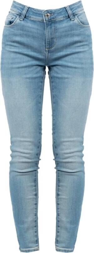 Guess Skinny Jeans met Vervaagd Effect en Mid-Rise Taille Blauw Dames