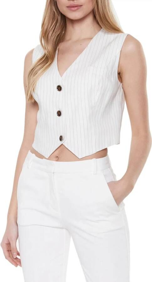 Guess Sleeveless Tops White Dames