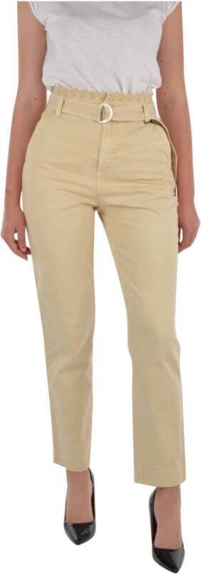 Guess Slim Fit Hoge Taille Chino`s in Beige Dames