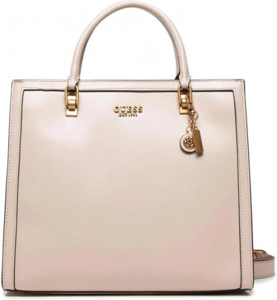Guess Stijlvolle Eco Leren Rits Tas Beige Dames