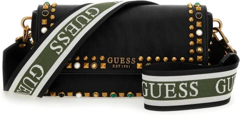 Guess Stijlvolle handtas met studs Zwart Dames